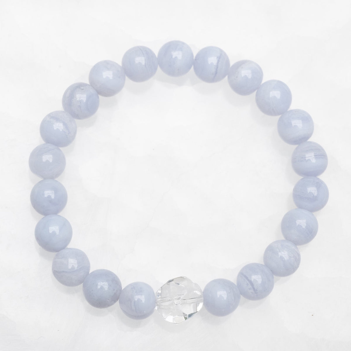 Amazon.com: Blue Lace Agate Crystal Bead Bracelet : CrystalAge: Toys & Games